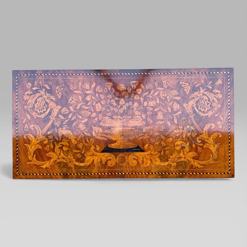 Antique 18th Century Dutch Marquetry Mahogany Console Wall Table Cabinet - Image 15